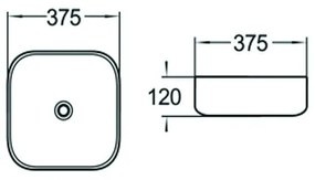 Mexen SARA umývadlo, 37x37 CM, biela, 21123700
