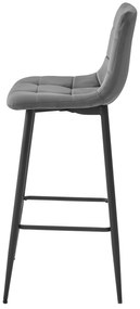 Barová stolička ARCETO - tmavosivý zamat / čierne nohy