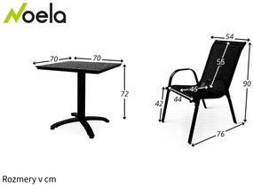 Noela Balkónový set Ristorante + 2x kovová stolička Ramada