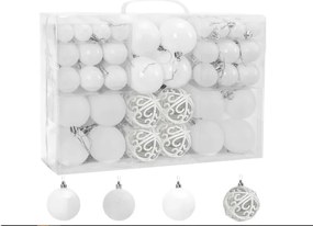 Vianočné guľky - biele 300895B (100ks)