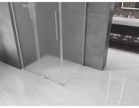 Mexen Velar L, sprchový kút s posuvnými dverami 110 x 75 cm, 8mm sklo námraza, brúsená oceľ, 871-110-075-33-97