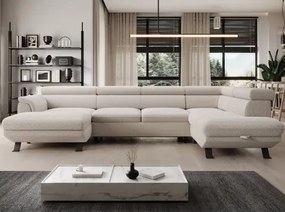 Sedacia súprava Raven XL, krémová látka, tvar pravé U%