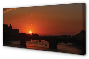 Obraz na plátne Taliansko rieka západu slnka 125x50 cm