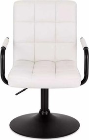 LuxuryForm DESIGN Otočná stolička VERONA BLACK na čiernom tanieri - biela