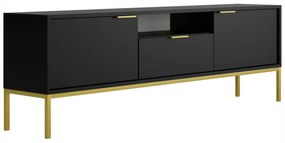 Televízny stolík Austin 175 cm čierny/zlatý