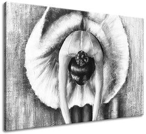 Gario Ručne maľovaný obraz Sivá rozcvička baletky Rozmery: 100 x 70 cm
