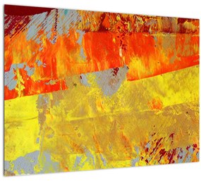 Sklenený obraz abstrakcie - maľba (70x50 cm)
