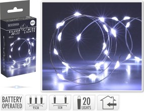 Svetelná LED reťaz CAP 95 cm studená biela