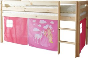XXXLutz VYVÝŠENÁ POSTEĽ, 90/200 cm prírodná farba, biela, pink Livetastic - Detské izby - 000406003609