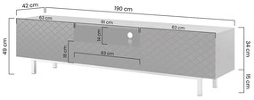 TV skrinka Scalia II 190 2K1SZ s výklenkom - labrador mat / Čierny Rošt