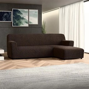 Bielastické poťahy COSTINA tabaková sedačka s otomanom vpravo (š. 170 - 300 cm)
