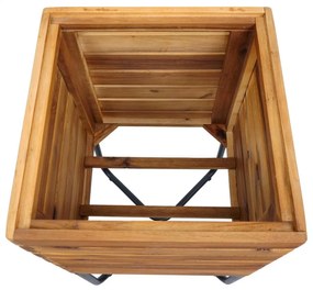 Kvetináč HWC-L25, 60x33x33cm, akáciové drevo - hnedá