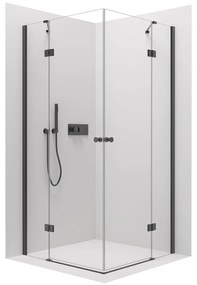 Cerano Marino Duo, sprchovací kút 120(dvere) x 120(dvere), 6mm číre sklo, čierny profil, CER-CER-423045