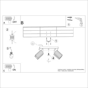 Sollux SL.1602 - Bodové svietidlo KARBON 4xGU10/10W/230V krémová