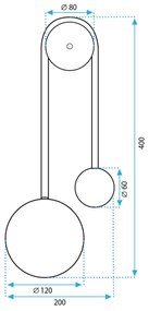 Toolight Toolight, LED nástenné svietidlo 50cm 5W 4000K 500lm APP1474-CW, zlatá lesklá-čierna matná, OSW-03604