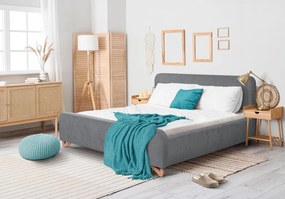Posteľ Flamingo 180x200 cm, holubí šedá štruktúrovaná tkanina