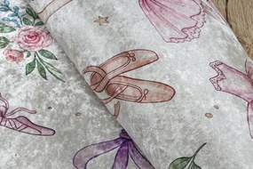 Detský koberec protišmykový BAMBINO 61600 krémový / ružový kruh