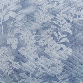 Prehoz na posteľ FLOWERS modrý / sivý Rozmer: 200 x 220 cm