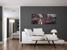 Obraz - Vikingský bojovník (120x50 cm)