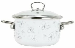 Belis Smaltovaný hrniec s pokrievkou Premium, biela, 24 cm, 5,5 l, 5,5 l