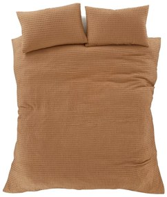 Hnedé predĺžené obliečky na dvojlôžko 230x220 cm Muscat Waffle – Pineapple Elephant