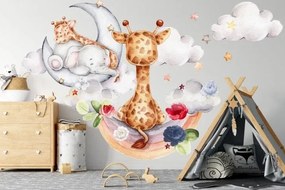 Nálepka so sloníkom a žirafou 100 x 200 cm