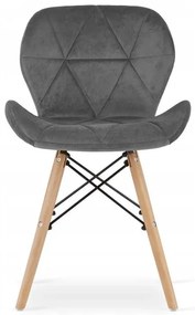 Jedálenská zostava TODI 80cm okrúhly stolový set čierny + 4 stoličky LAGO sivé