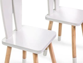 Detský rastúci set BUNNY, stolík a 2 stoličky, biela/hnedá ELIS design