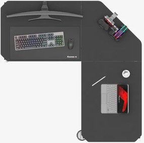 Herný rohový stôl Hero 7.3 čierny