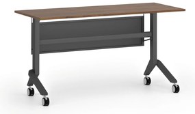 Mobilný stôl PRIMO MOVE, 140x60 cm, čierna podnož, orech