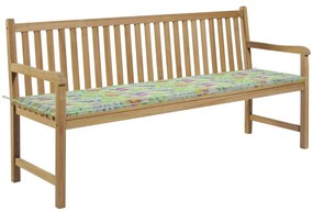 Záhradná lavička a listová podložka 175 cm teakový masív 3062796