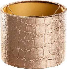 Zamatový tienidlo na lampu s krokodílim vzorom a zlatým vnútorným povrchom 18/18/14