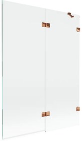 Mexen Lunar, 2-krídlová vaňová zástena pravá 130 x 150 cm, číre sklo, ružové zlato, 897-130-100-60-00-P