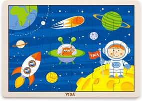 Puzzle na podstavci Viga 51461 24 dielikov - vesmírne dobrodružstvo