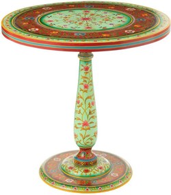Drevený farebný okrúhly stôl Mumbai mango wood - Ø 75*75 cm