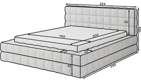 Sivá čalúnená dvojlôžková posteľ s úložným priestorom s roštom 180x200 cm Dizzle – ELTAP