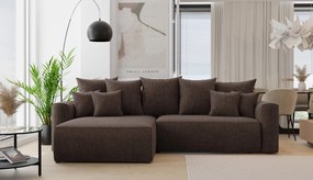 Rohová sedačka Baria (L) (čokoládová). Akcia -20%. Vlastná spoľahlivá doprava až k Vám domov. 1133087