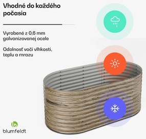 Blumfeldt High Grow vyvýšený záhon, 1169 L, Ergonomický, Odolný voči poveternostným vplyvom, Oválny