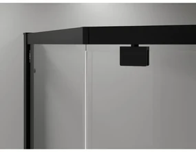 Mexen Exo, päťuholníkový sprchový kút s výklopnými dverami 80 x 80 cm, 6mm číre sklo, čierny profil, 812-080-080-70-00