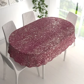 Biante Zamatový oválny obrus Isabela IBL-006 Gold Design vínový 100x160 cm