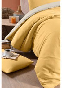 Žlto-krémové bavlnené obliečky na dvojlôžko/predĺžené s plachtou 200x220 cm - Mila Home