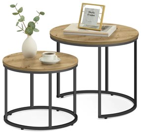 Sada 2 konferenčných stolíkov OSKAR čierne nohy