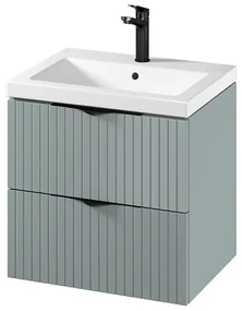 Cersanit Tirso, závesná umývadlová skrinka 594x447x572 mm + keramické umývadlo, zelená matná, S801-544