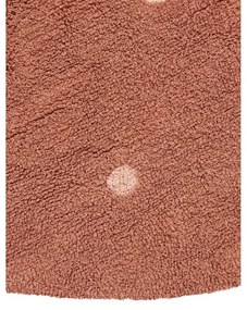 Prateľný ručne tkaný bavlnený detský koberec v tehlovej farbe ø140 cm Round Dot Chestnut – Lorena Canals