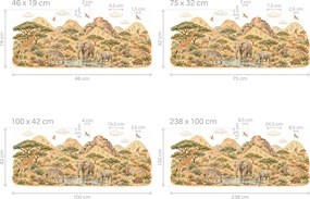 Safari v kopcích arch 46 x 19 cm
