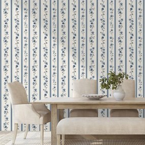 Fototapeta modré kvety na pruhoch