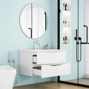 Závesná skrinka pod umývadlo Houseland Nirela 80 cm biela