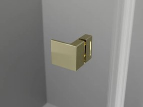 Mexen Lunar T, sklápací sprchový kút ľavý 125 x 70 cm, 8mm číre sklo, zlatý profil, 834T-125-070-50-00-L