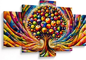 Obraz – Farebný strom s jablkami (150x105 cm)
