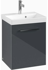 VILLEROY &amp; BOCH Avento závesná skrinka pod umývadlo, 1 dvierka, pánty vpravo, 430 x 352 x 514 mm, Crystal Grey, A88701B1